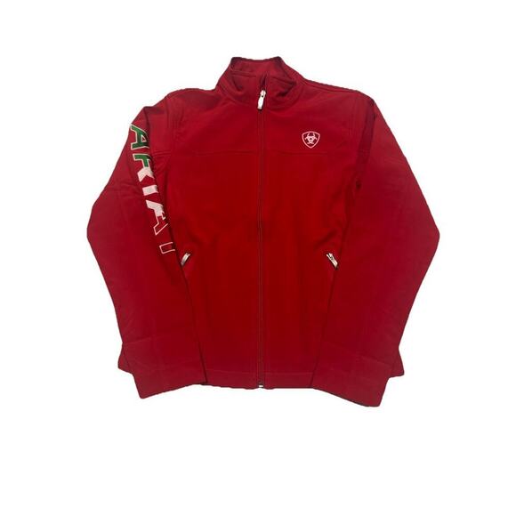 Ariat Jackets & Blazers - Ariat Mexico Team Softshell Jacket Red Fleece Lined Womens XS Flag